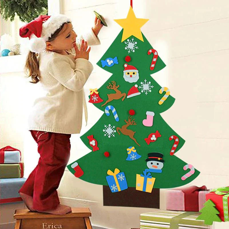 MagiNoël® - Jeu de Décoration d'Arbre de Noël en feutre pour enfants