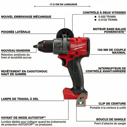 Milwaukee® Power Combo 7 Outils Sans Fil + 2 Batteries 5.0Ah + Chargeur + 2 Sacs