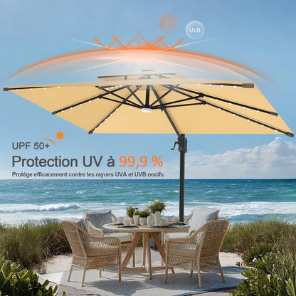 Parasoléa® - Parasol solaire orientable à Led