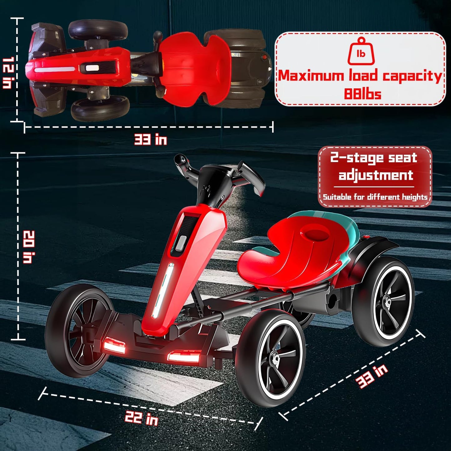 My Kart® - Go-Kart Électrique Pliable 6V pour Enfants