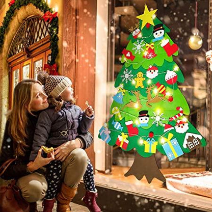 MagiNoël® - Jeu de Décoration d'Arbre de Noël en feutre pour enfants