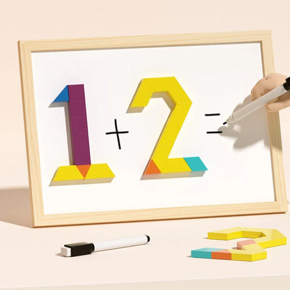 MagikBlocs® - Puzzle Magnétique en Bois (180 Pièces Géométriques)